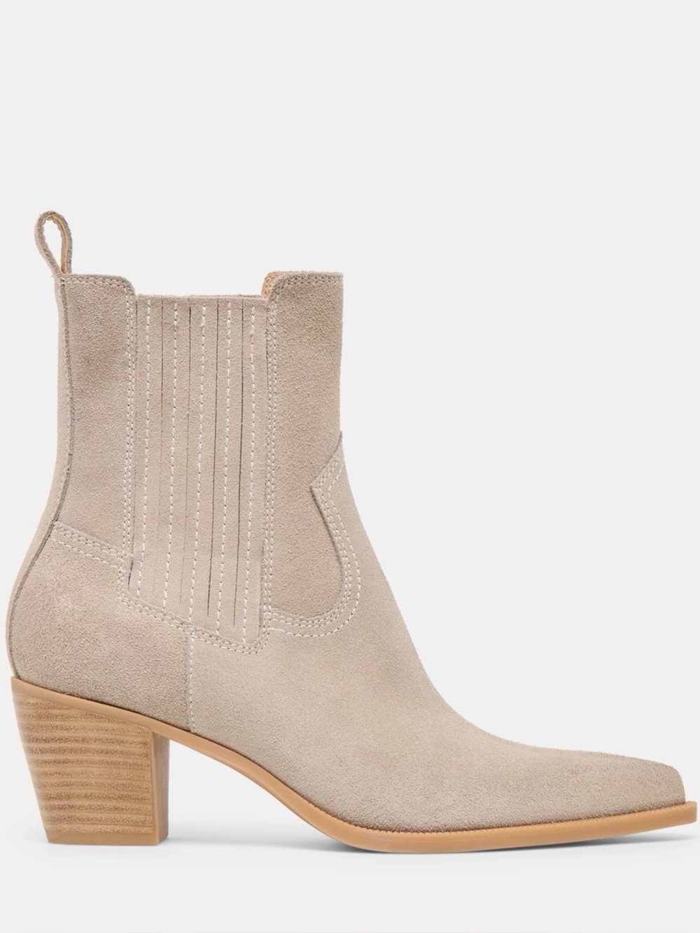 Dolce Vita Slim Booties Taupe Suede